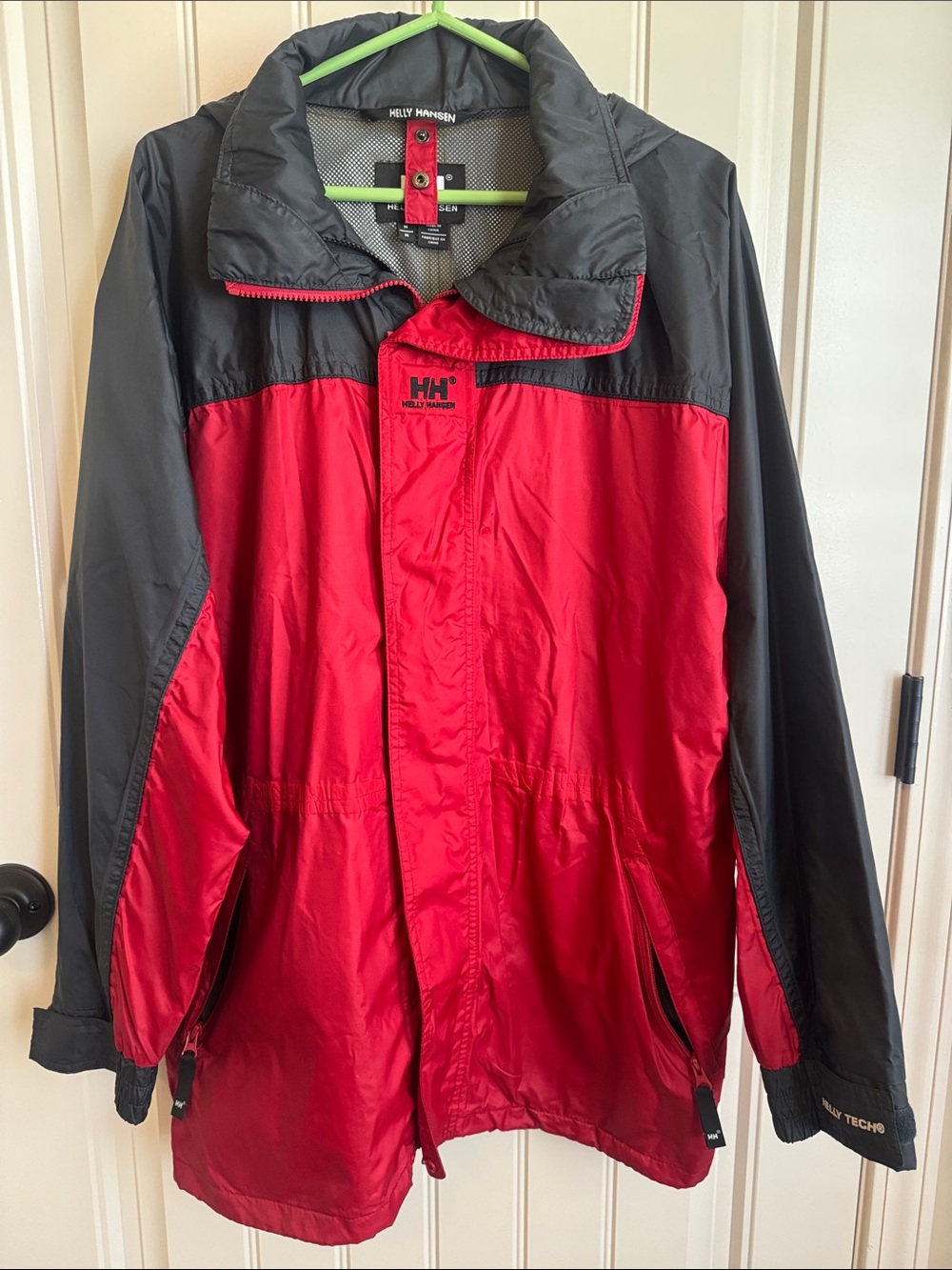 Helly Hansen Men’s Red and Black Windbreaker Rain Jacket